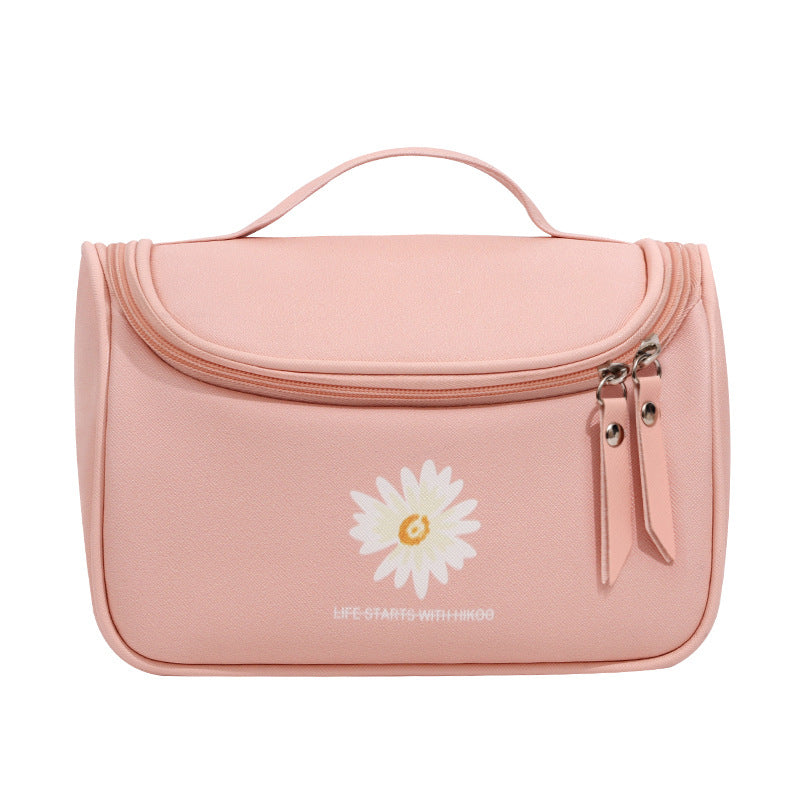 Keyinse Wholesale Cosmetic Bags Print Small Daisy Travel Cosmetic Bag Large Capacity Soft Handle Storage Cosmetic Bag