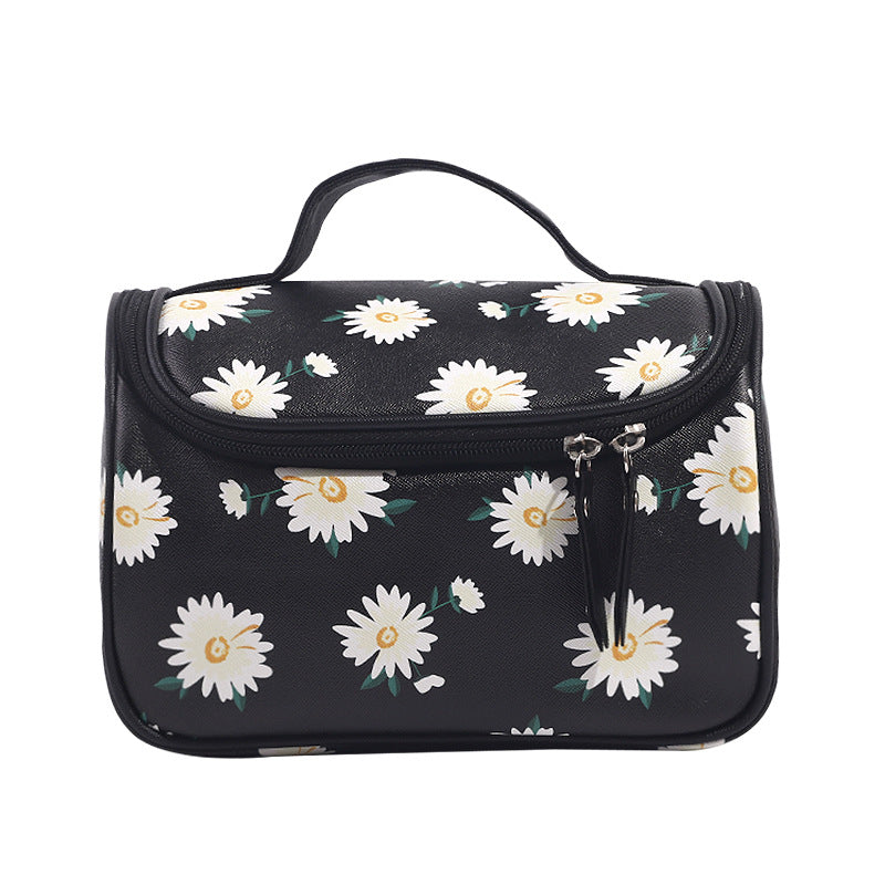 Keyinse Wholesale Cosmetic Bags Print Small Daisy Travel Cosmetic Bag Large Capacity Soft Handle Storage Cosmetic Bag