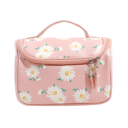 Keyinse Wholesale Cosmetic Bags Print Small Daisy Travel Cosmetic Bag Large Capacity Soft Handle Storage Cosmetic Bag