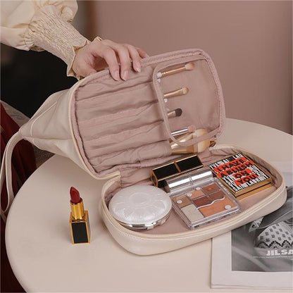 Keyinse New Fashion High Quality Portable Travel PU leather Makeup Bag Travel Toiletry Women's Cosmetic Bag