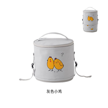 Keyinse High Quality Insulated Meal Prep Bag Collapsible Drink Round Cooler Sublimation Lunch Bag with Extend Bottom